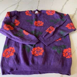 Wade Rose red rose purple sweater Saturdays in New York XL